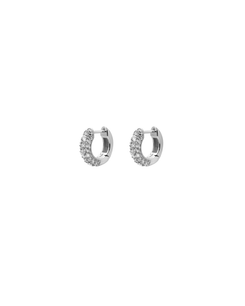 Örhängen timeless tiny hoops rock crystal silver 1