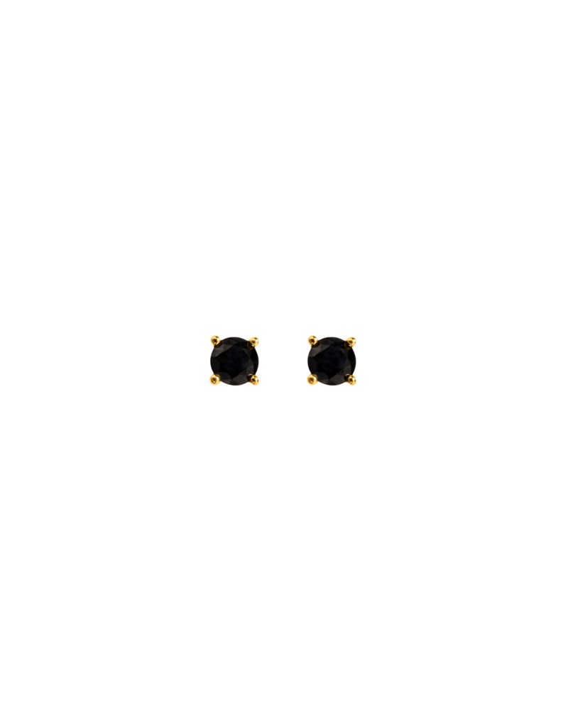 Örhängen irma solitaire studs obsidian obsidian 1