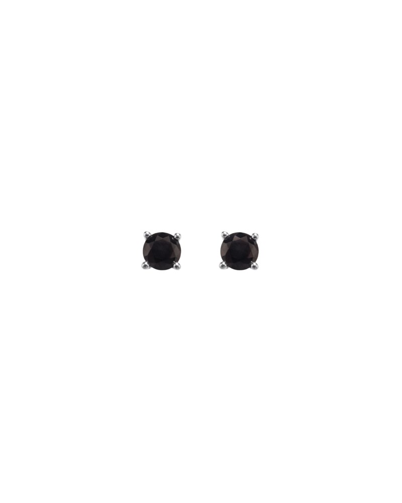 Örhängen irma solitaire studs obsidian silver svart obsidian 1