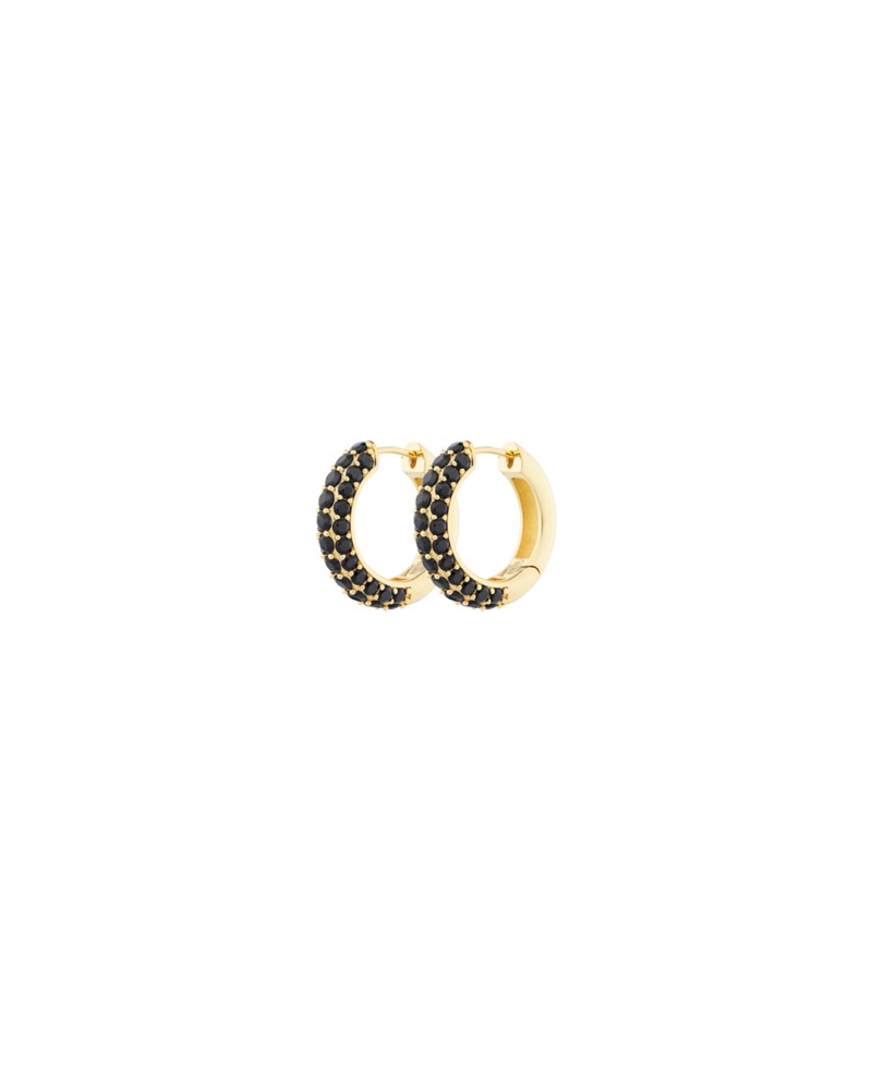 Örhängen timeless chunky hoops svart spinell 1