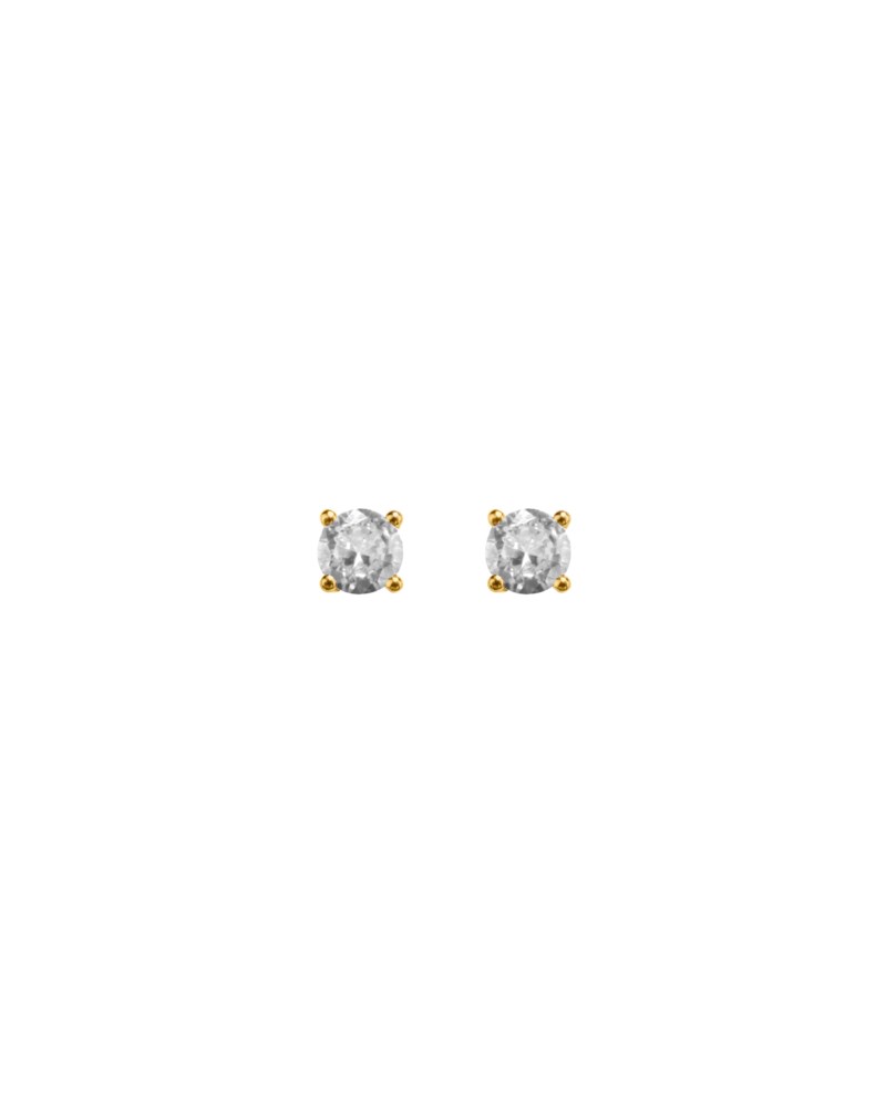 Örhängen irma solitaire studs rock crystal guld 1