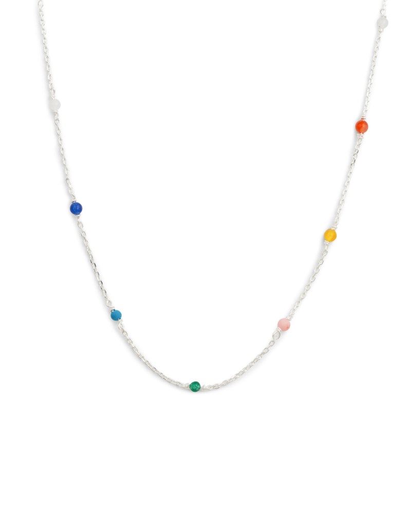 Halsband santa monica multicolor silver 1