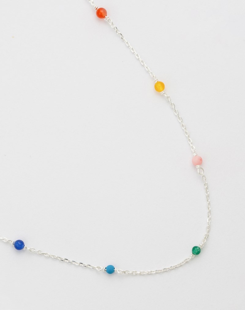 Halsband santa monica multicolor silver 2