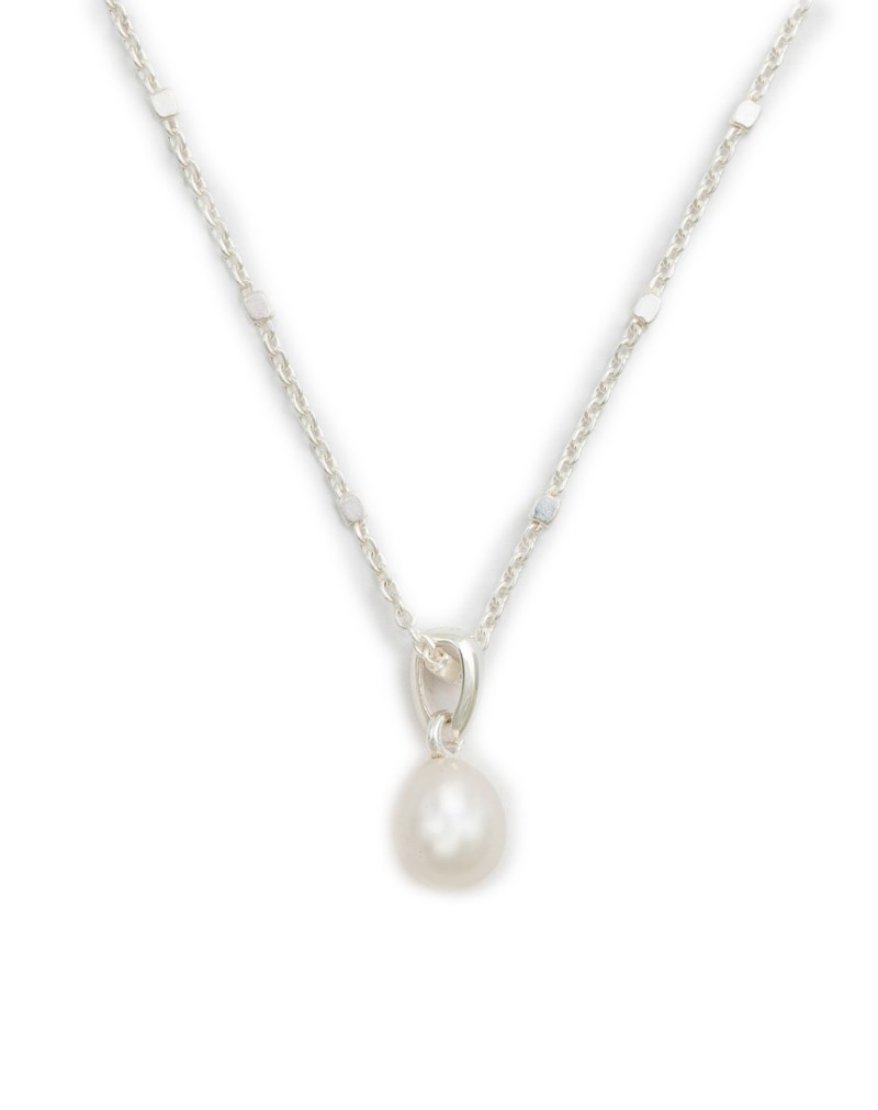 Halsband treasure single pearl silver 1