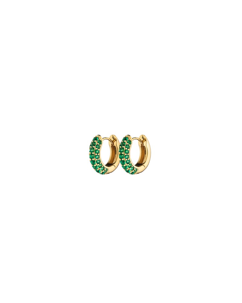Örhängen timeless tiny hoops grön spinell guld 7