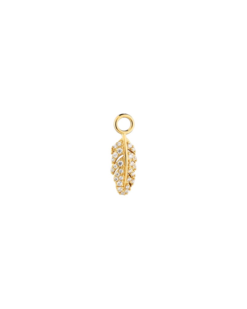 Hänge signature boho feather pendant rock crystal guld 1