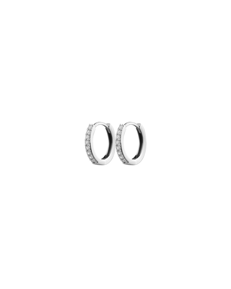 Örhängen irma petite hoops rock crystal silver 1