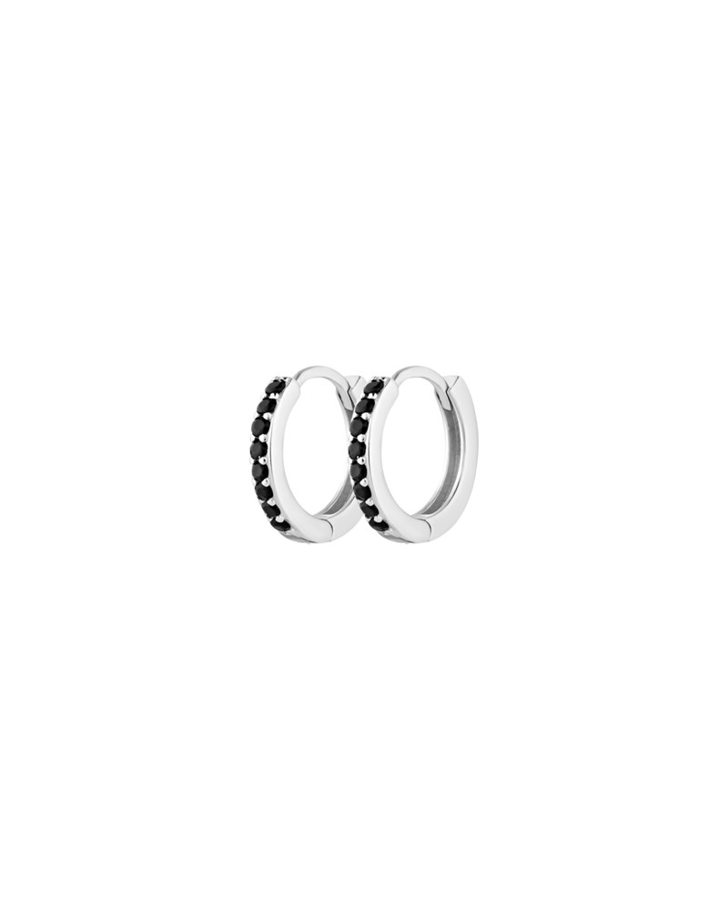 Örhängen irma petite hoops crystal svart kubisk zirkonia 1