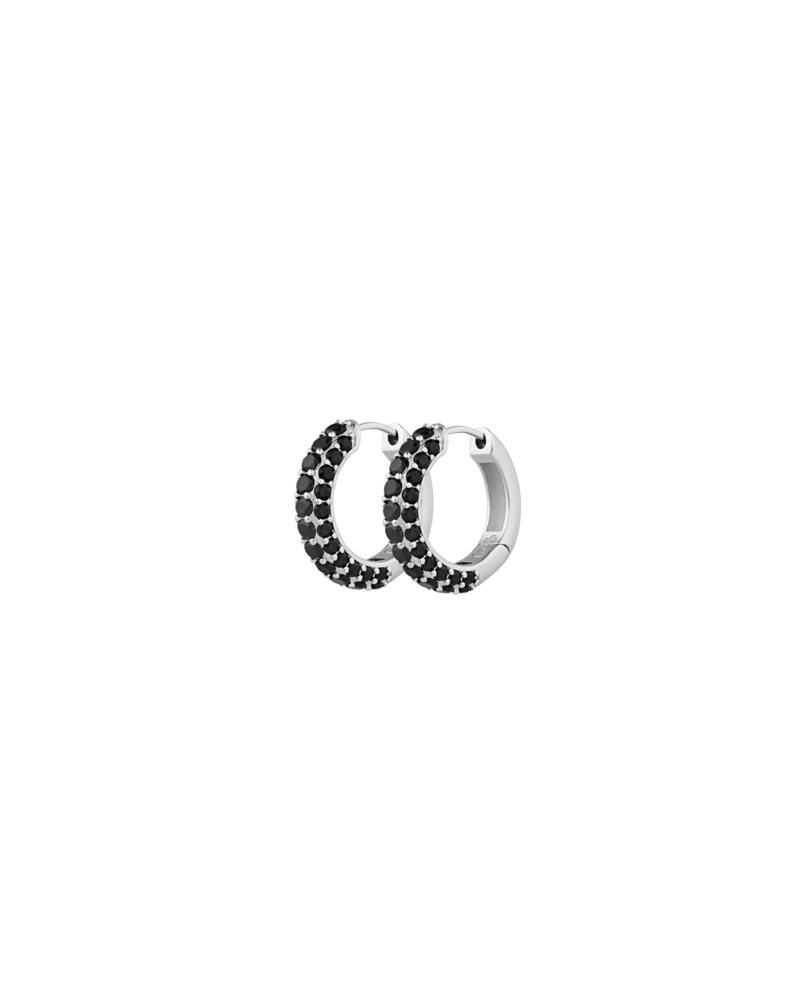 Örhängen timeless chunky hoops svart spinell 1