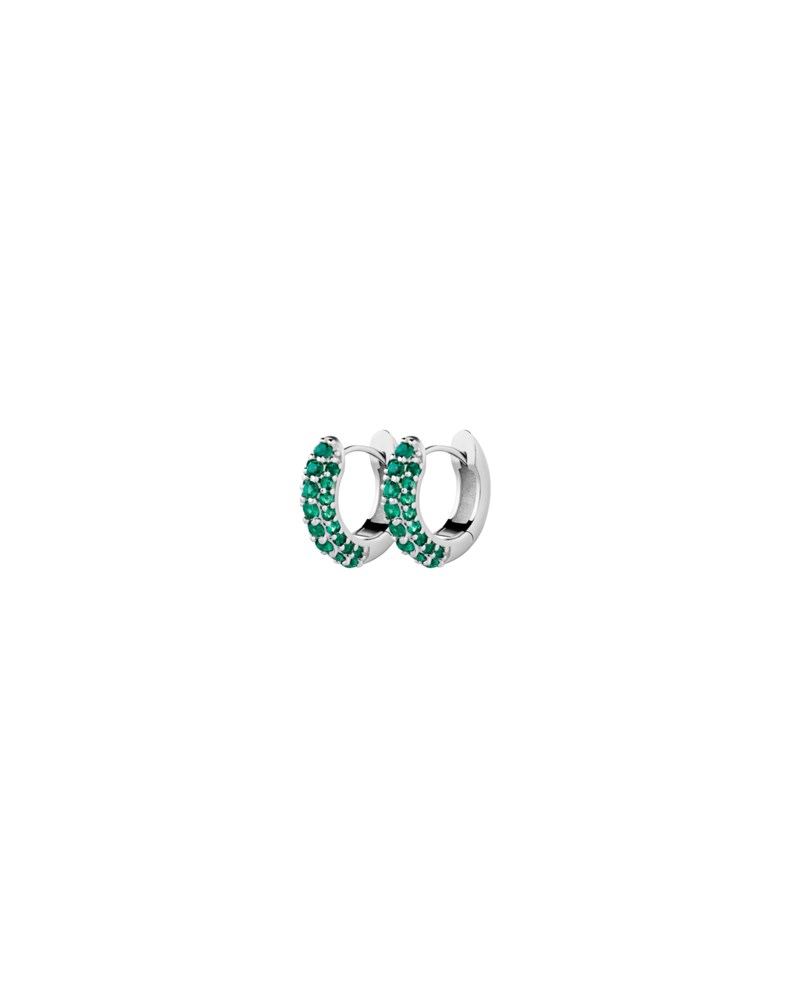 Örhängen timeless tiny hoops grön spinell guld 1