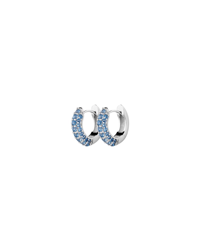 Örhängen timeless tiny hoops blue spinel blå spinell 1
