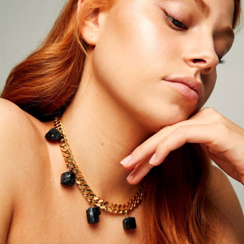 Halsband collar tourmaline guld 2