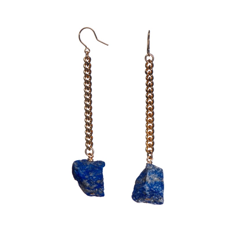 Örhängen keep me hanging lapis lazuli guld 1