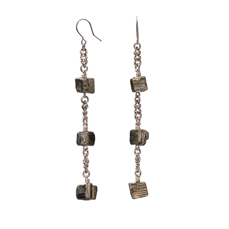Örhängen longing shiny pyrite silver 1