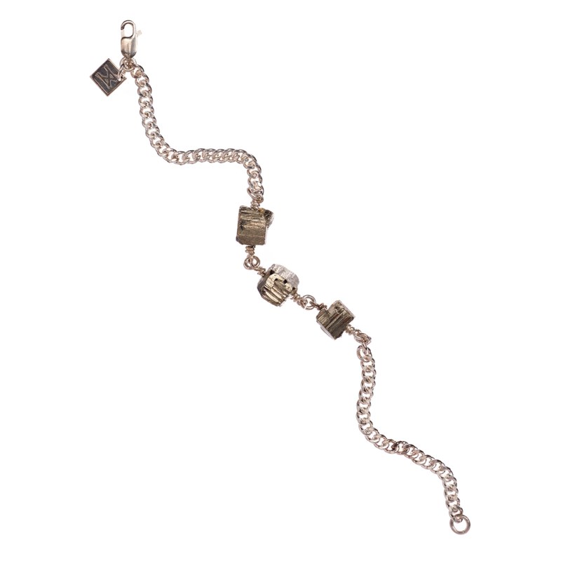 Armband xxx shiny pyrite silver 1