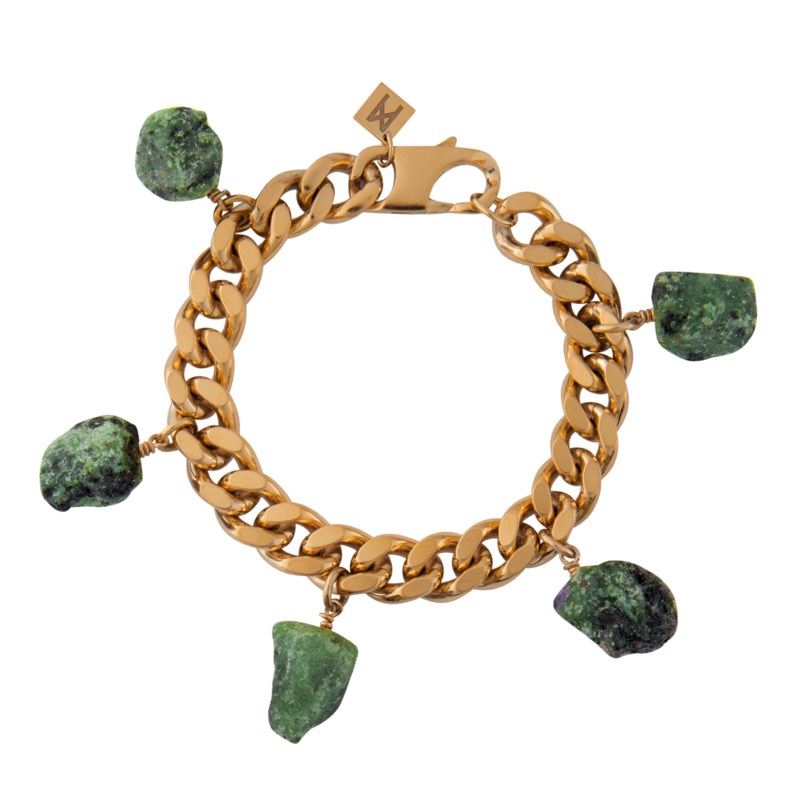 Armband collar ruby zoisite guld 1