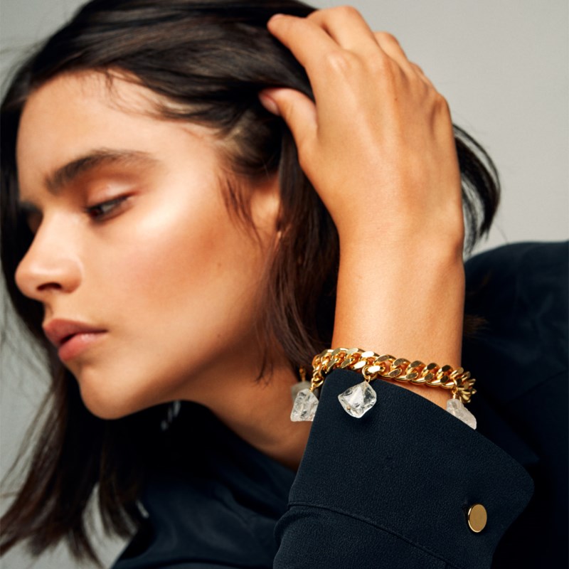 Armband collar quartz guld 2