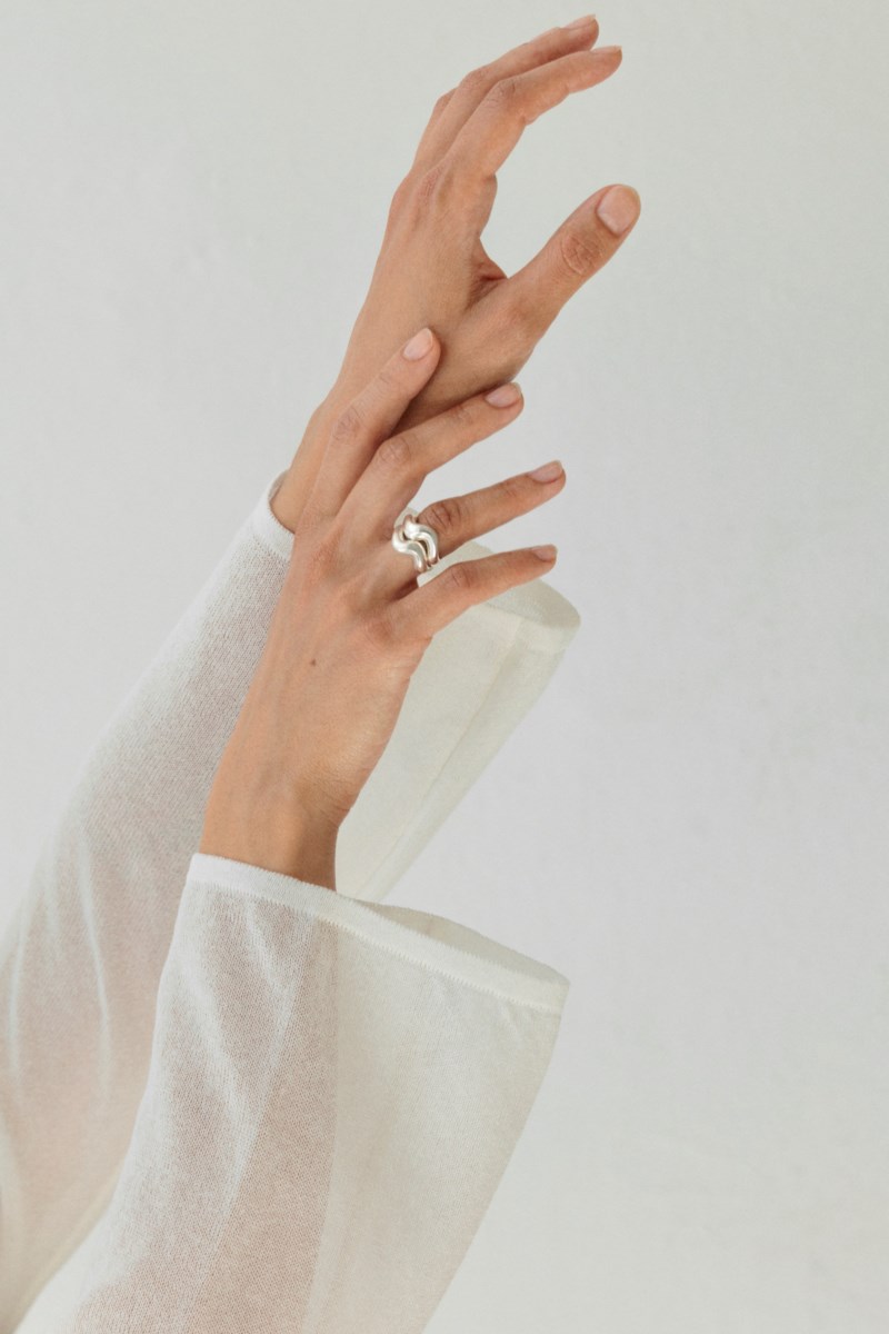Ring aurea` polished silver 4