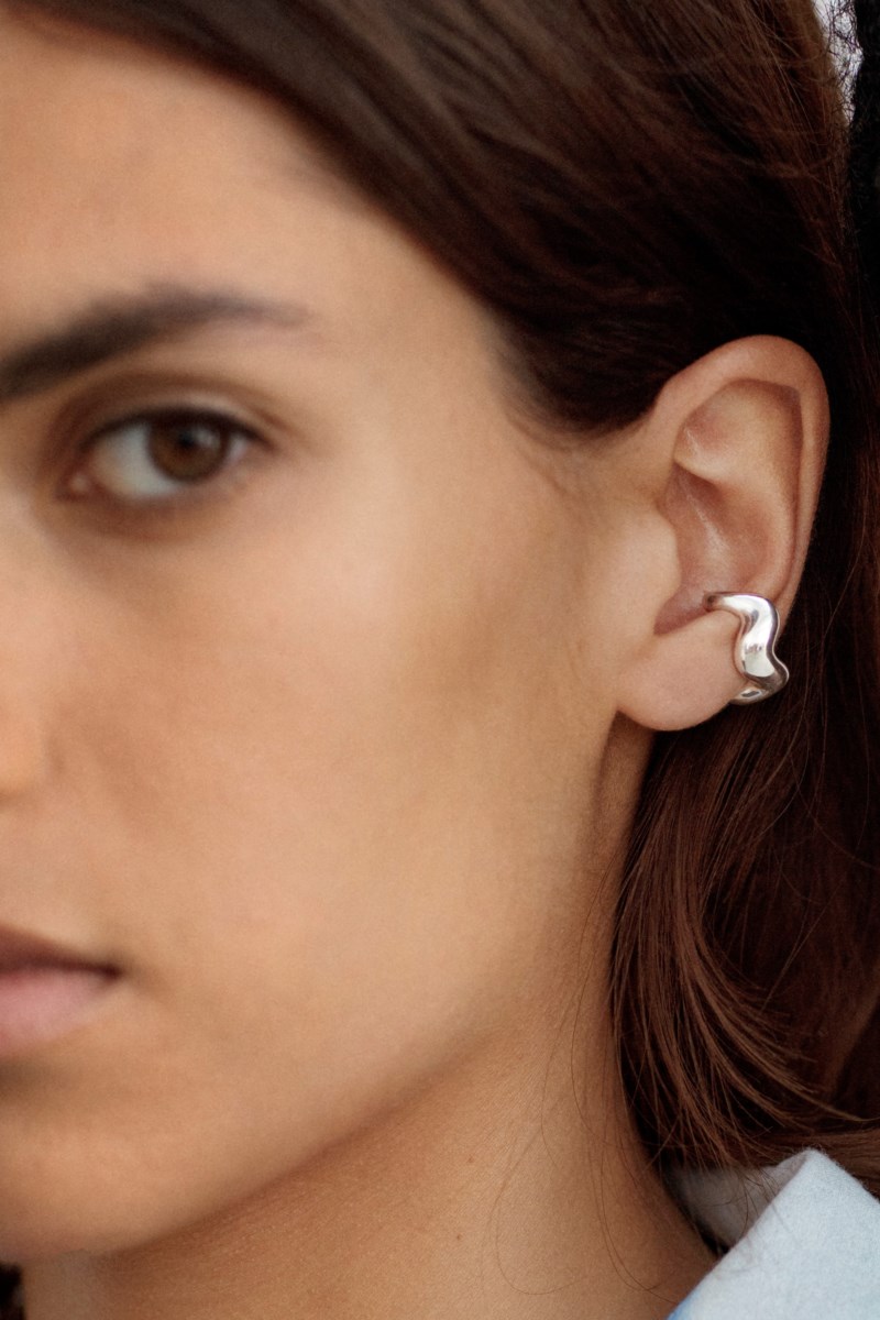 Ear cuff aurea` polished silver 2