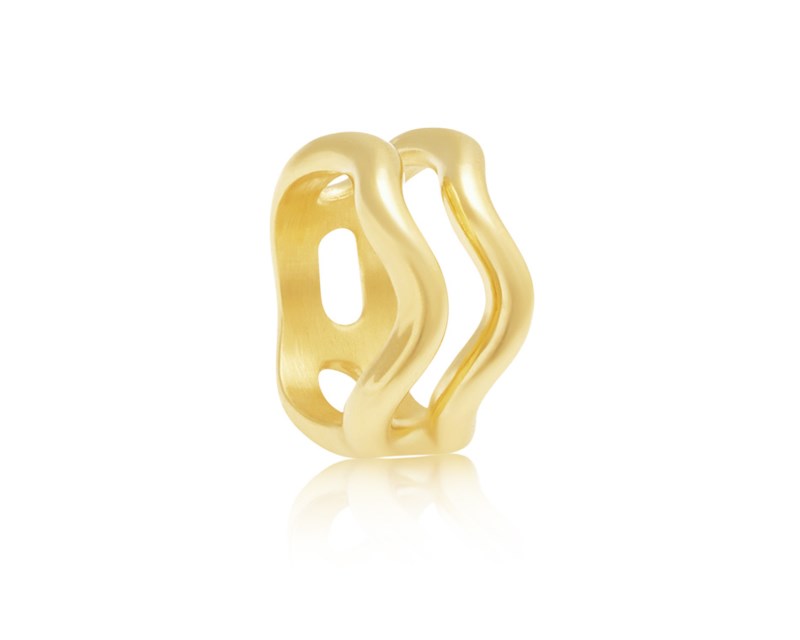 Ring aurea` twin polished guld 2