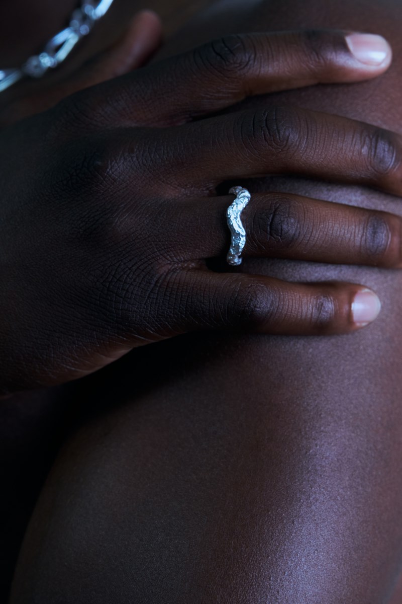 Ring aurea` thin silver 5