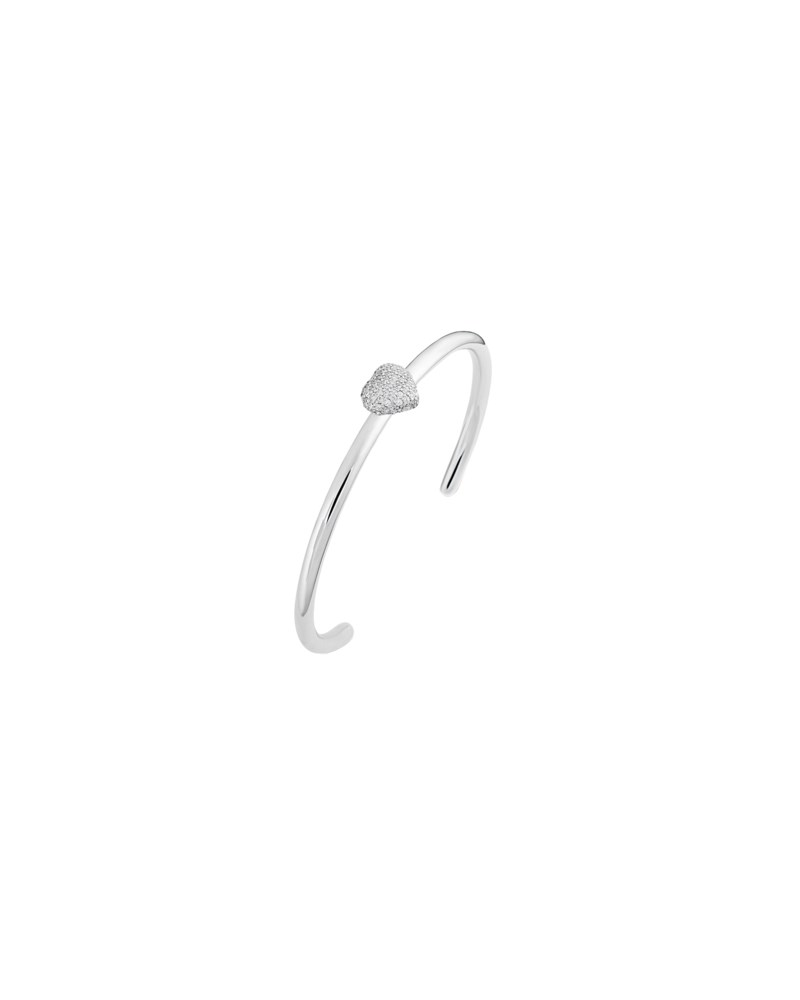 Armring timeless eternal love heart cuff rock crystal silver 1