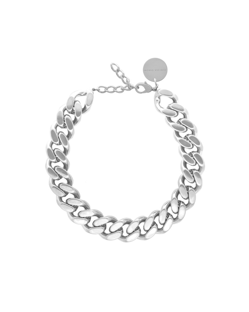 Halsband flat chain necklace silver 1