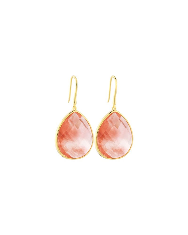 Örhängen paulina just perfect earrings apricot pink rosa obsidian 1