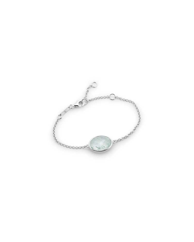 Armband paulina petite bracelet aqua green silver grön obsidian 1
