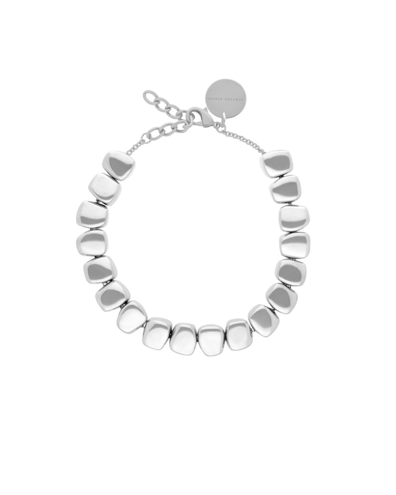 Halsband small organic shaped necklace silver 1