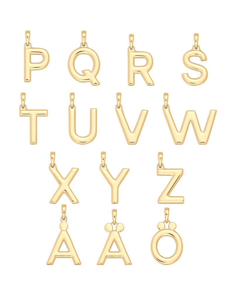 Hängen initial a-ö charm förgyllt stål 2