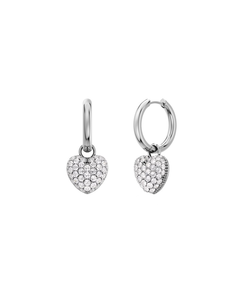 Örhängen heart hoops sparkle silver 1