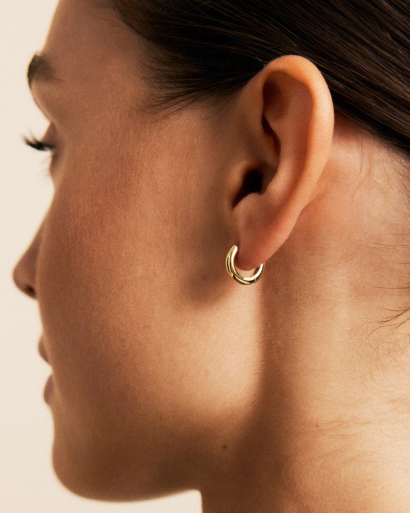 Örhängen luxe hoops mini plain förgyllt silver 2
