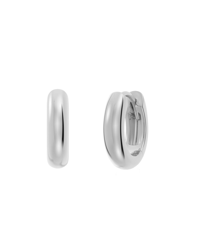 Örhängen luxe hoops mini plain förgyllt silver 1