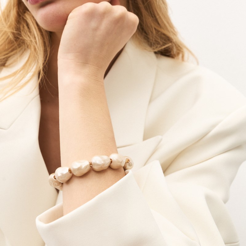 Armband organic pearl bracelet champagner pearl 2