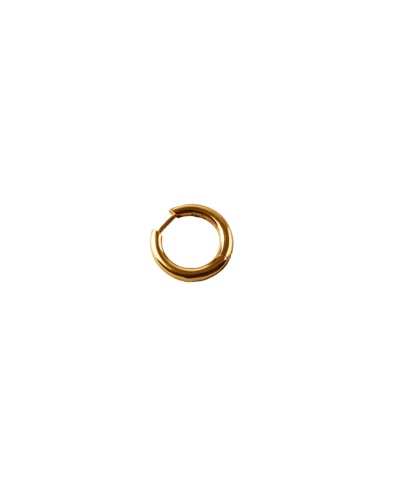 Örhänge polished mid hoop förgyllt silver 1