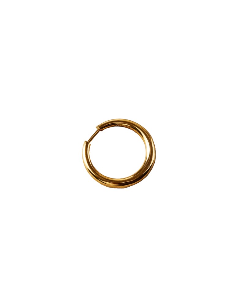 Örhänge polished big hoop förgyllt silver 1