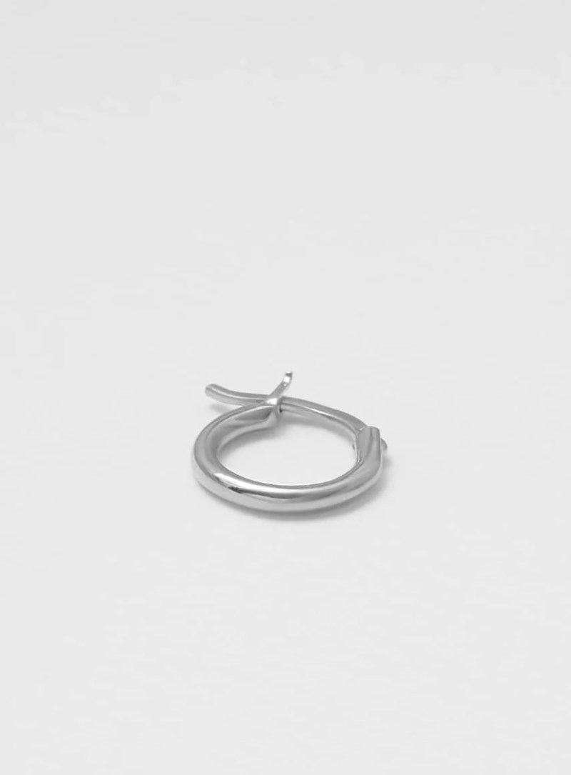 Örhänge whire hoop shiny förgyllt silver 2