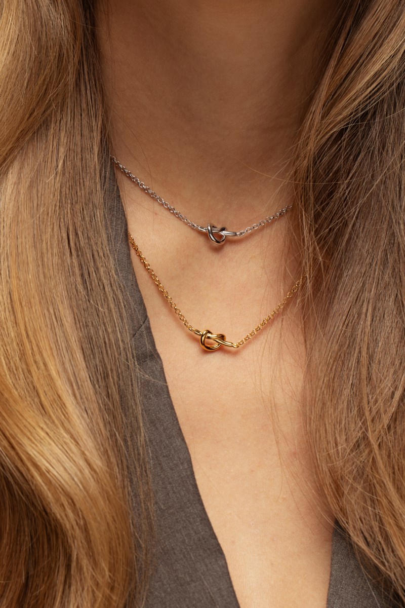 Halsband knot necklace förgyllt silver 2