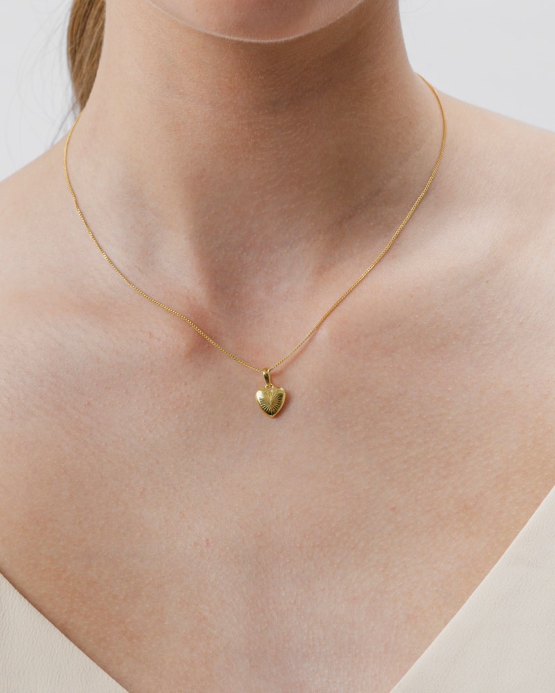 Halsband sunburst heart necklace silver 2