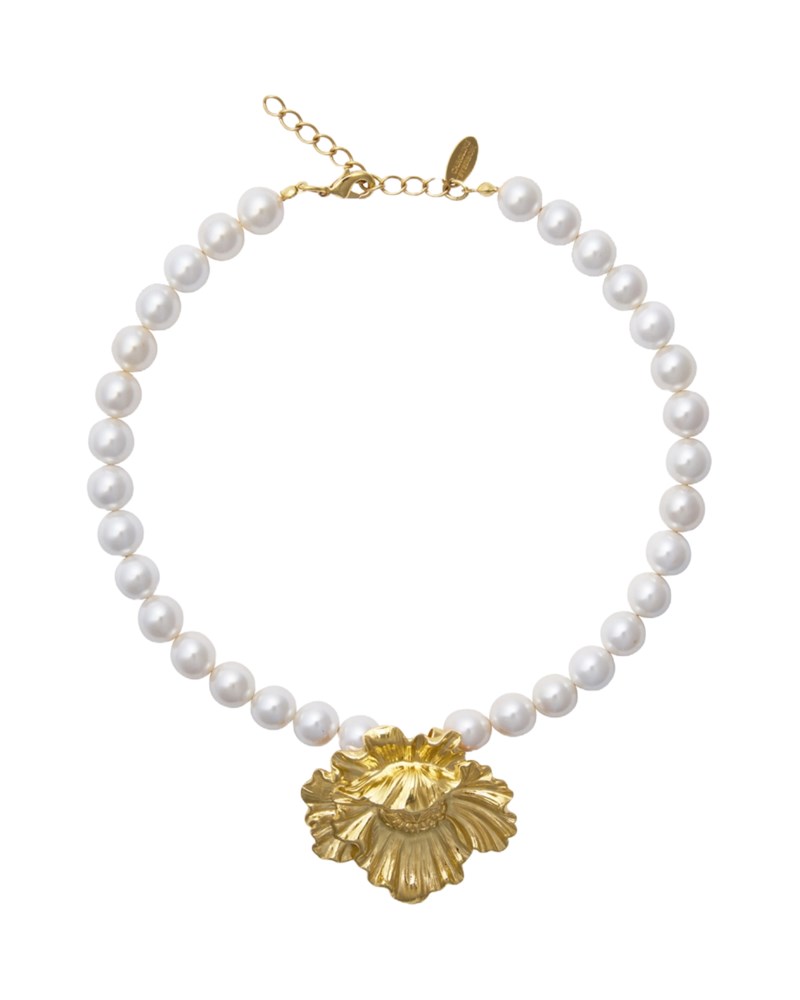 Halsband bibi pearl choker guldpläterad mässing 1