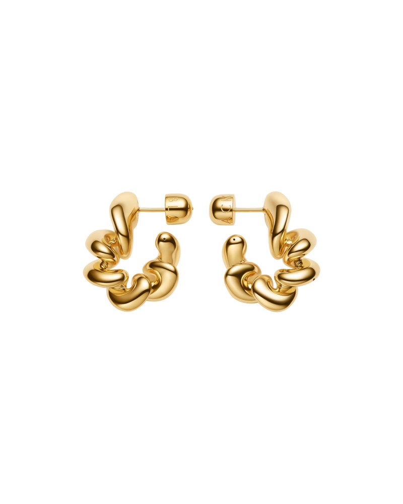 Örhängen coil hoops medium förgyllt silver 1