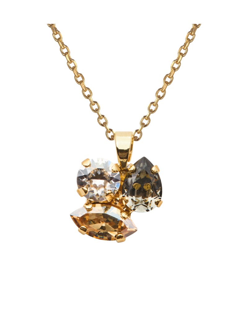 Halsband ana necklace black golden combo 1