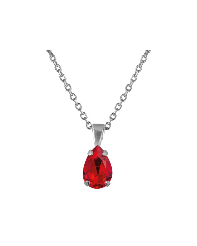 Halsband petit drop necklace rhodium light siam 1