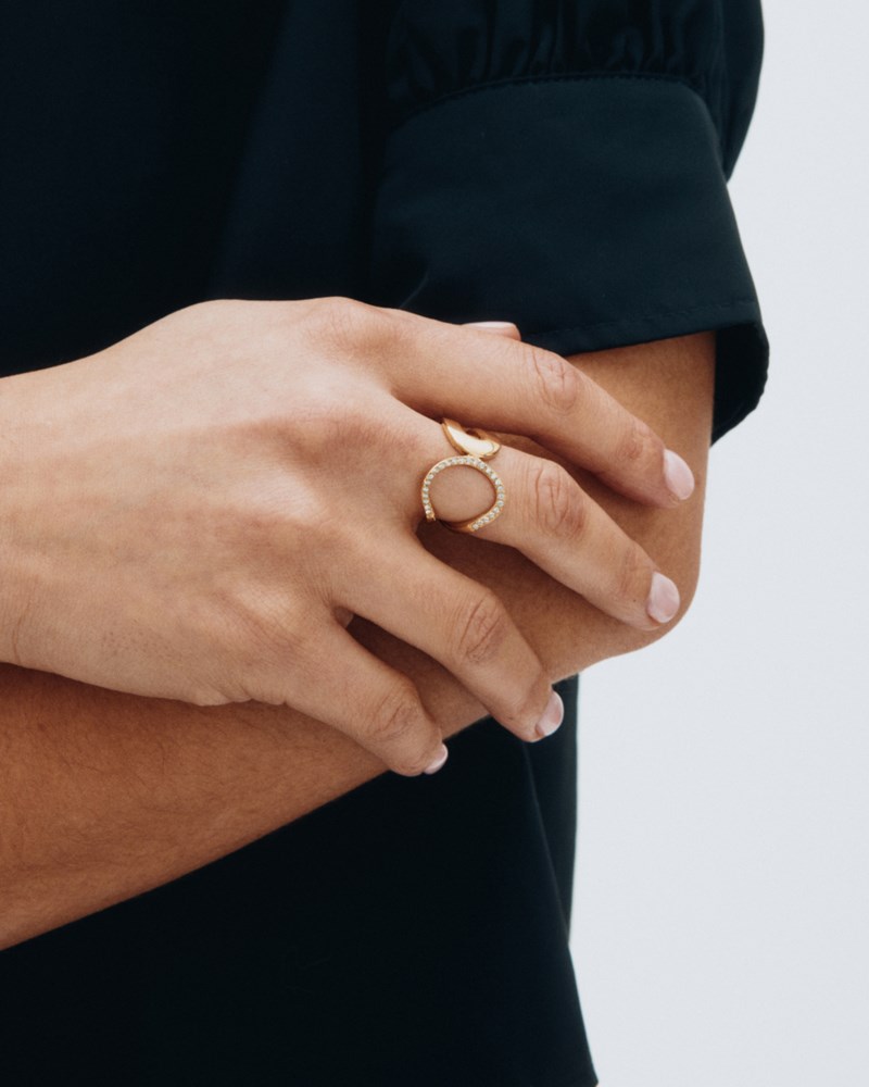 Ring plié förgyllt rostfritt stål 3