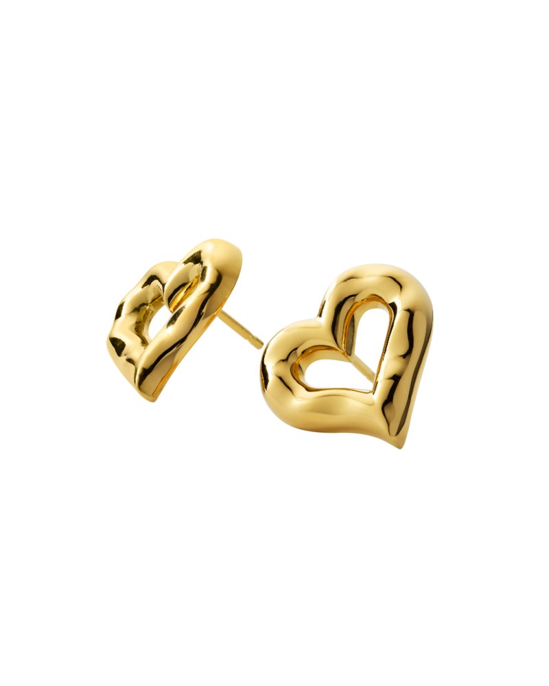 Örhängen puff heart förgyllt silver 3