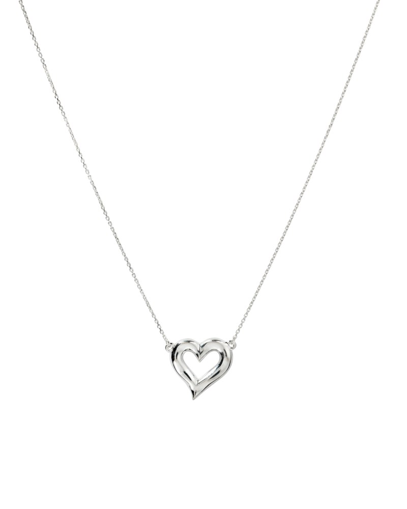 Halsband puff heart silver 1