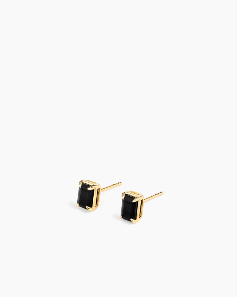 Örhängen black studs förgyllt silver 2
