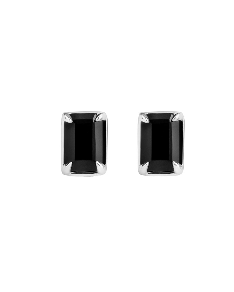 Örhängen black studs förgyllt silver 1