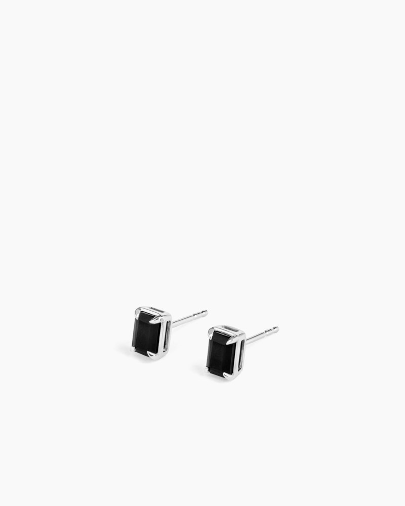 Örhängen black studs förgyllt silver 2